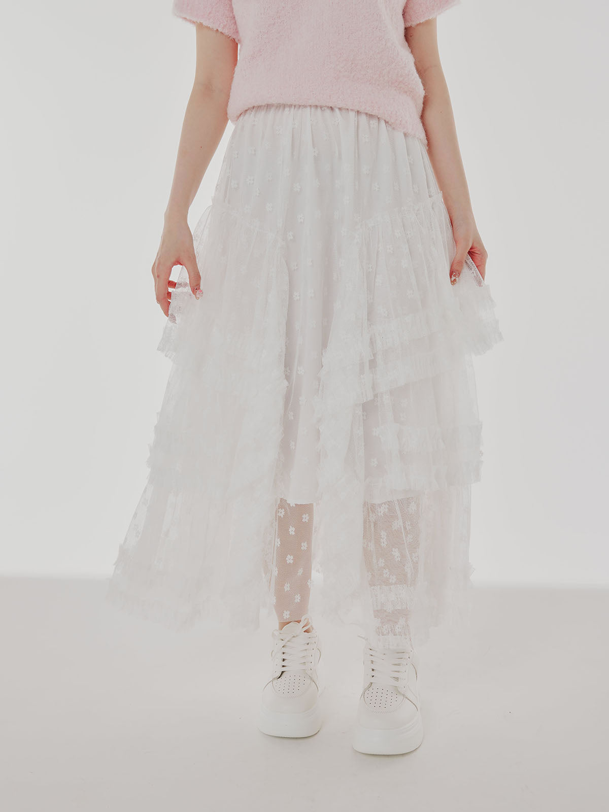 Lace Flare Long Skirt