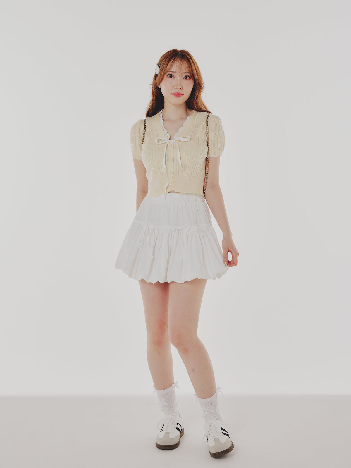 Short Sleeve Knit with Ribbon