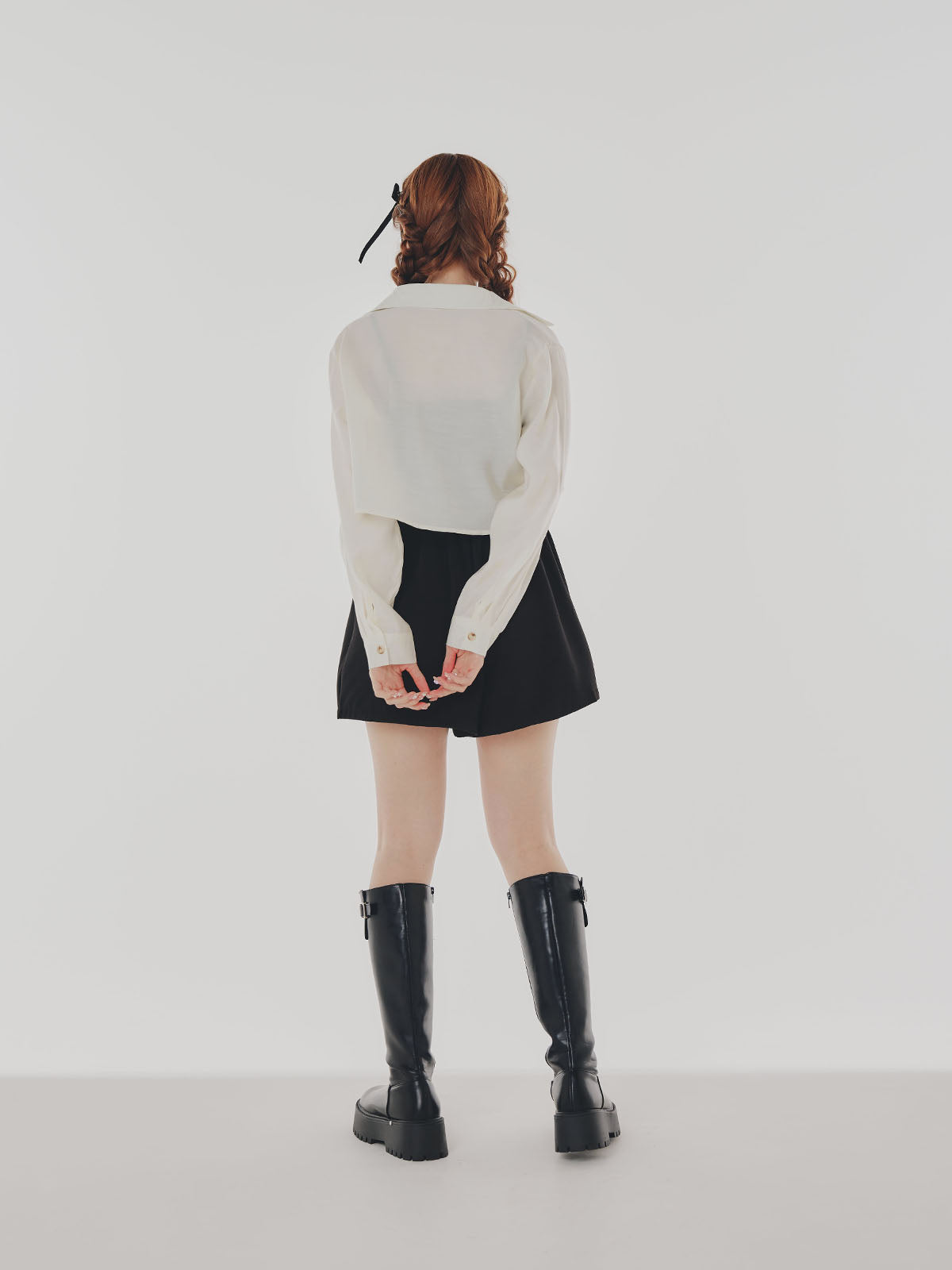 Black Cami Dress & White Shirt Set