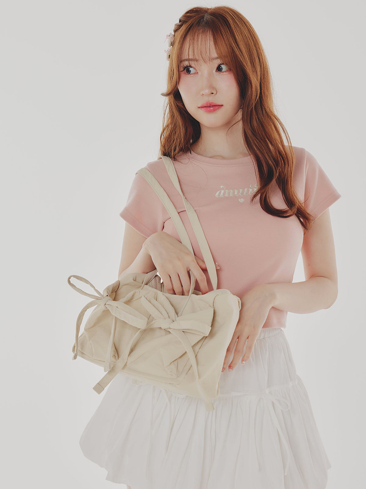 Nylon Ribbon Shoulder Bag