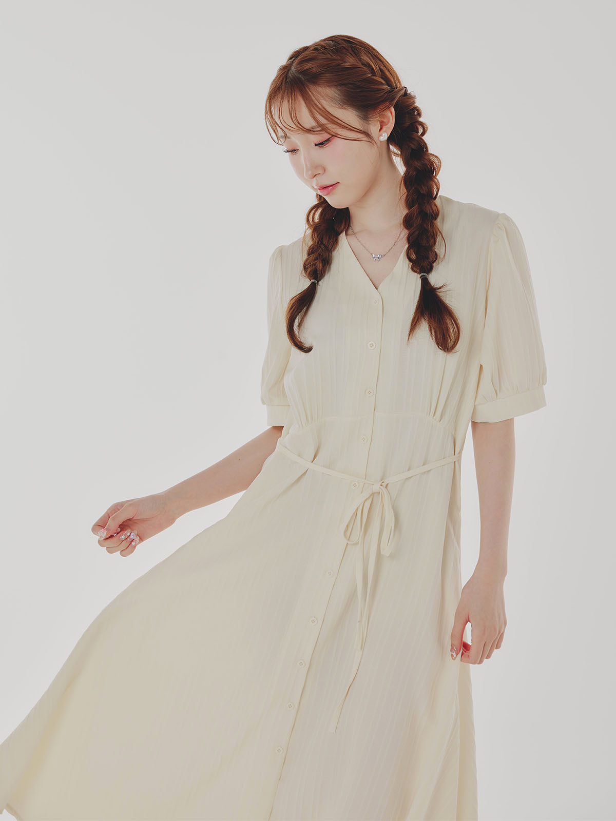 V neck Simple Dress