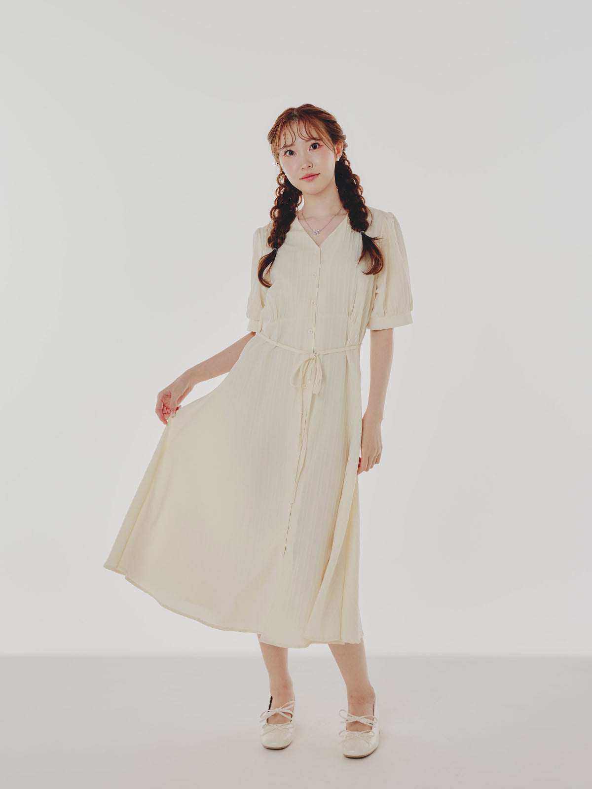 V neck Simple Dress