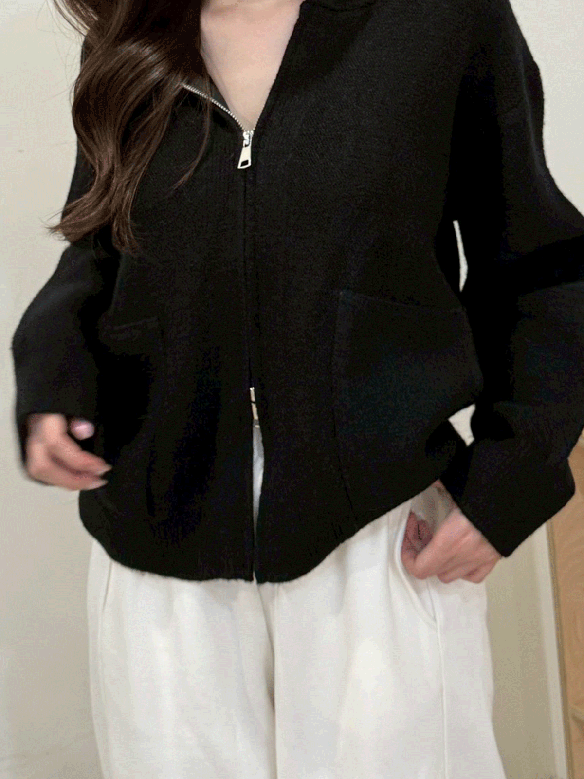 Hooded Zip-Up Knit