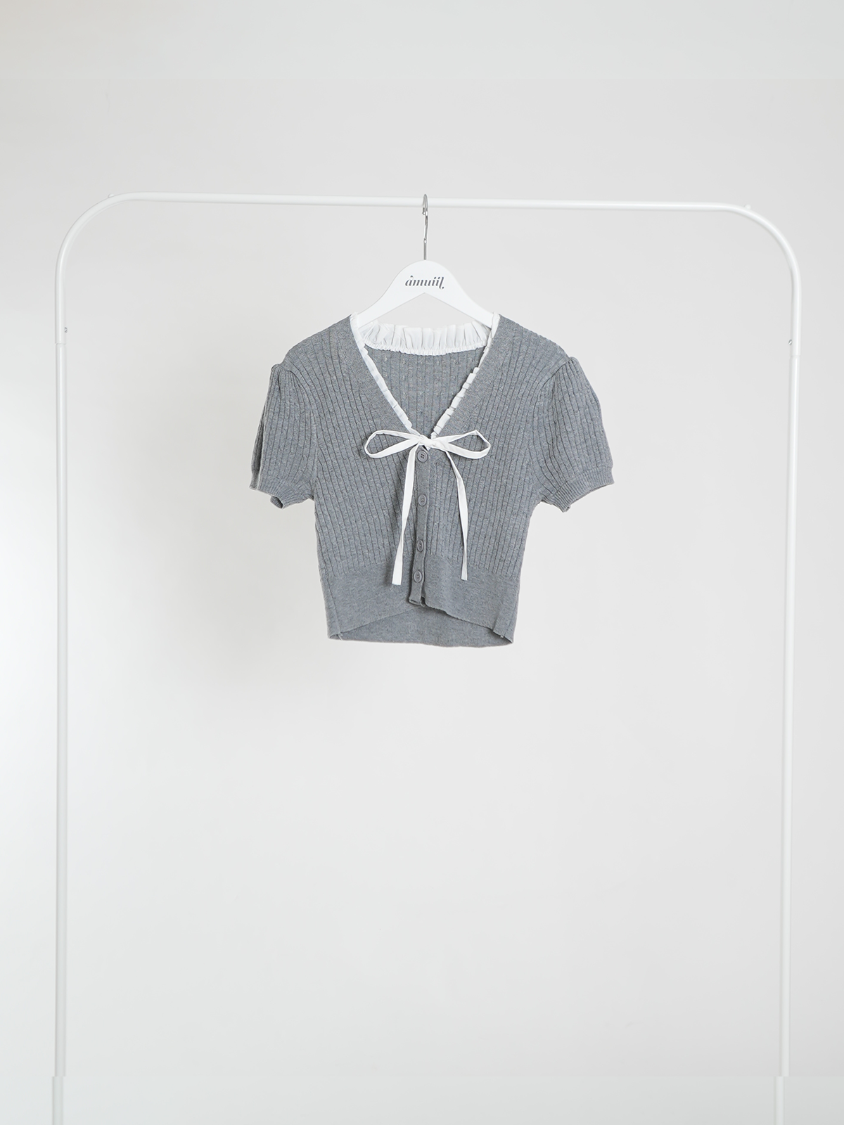 Short Sleeve Knit with Ribbon