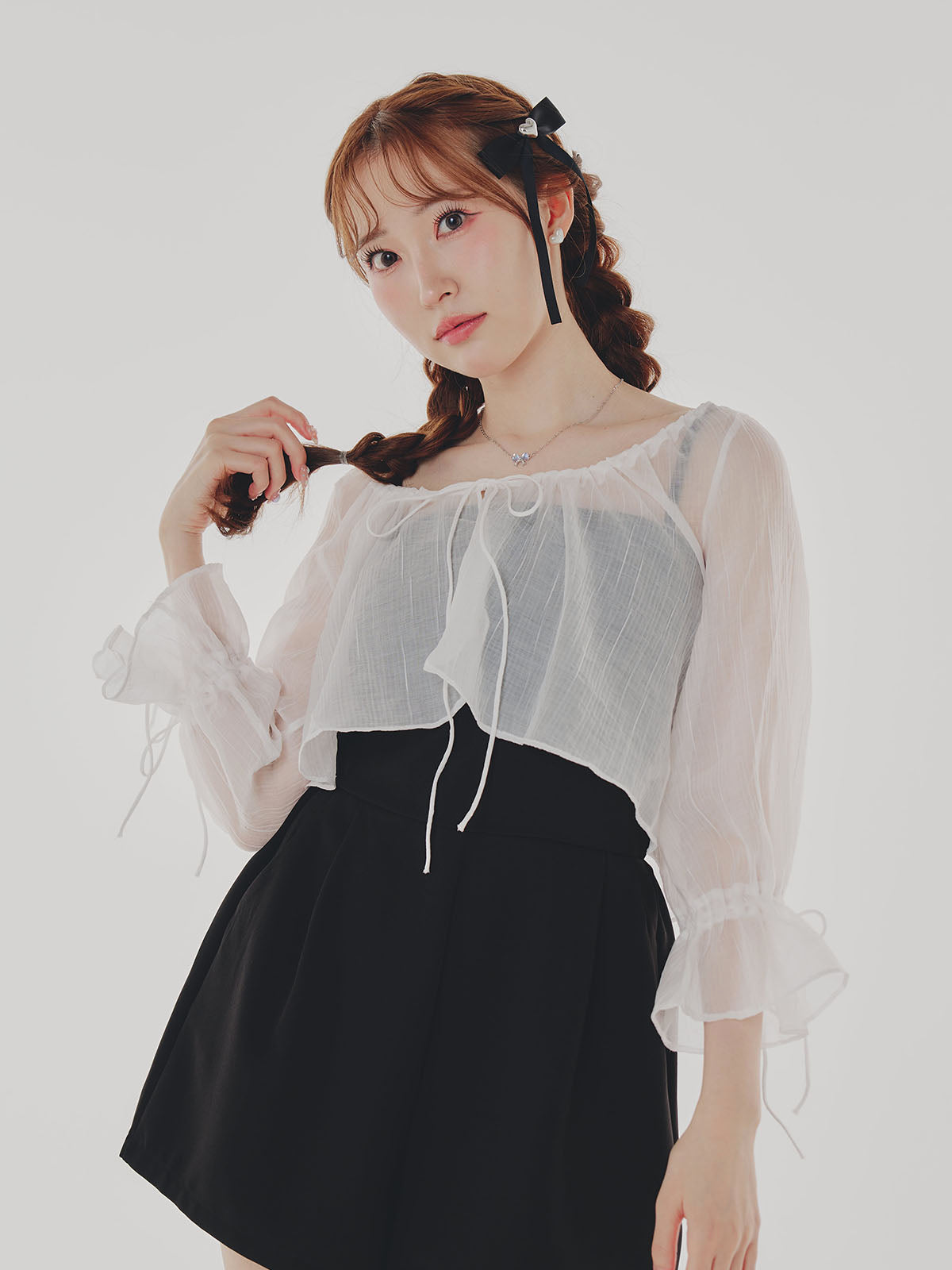 Sheer Shirring Bolero