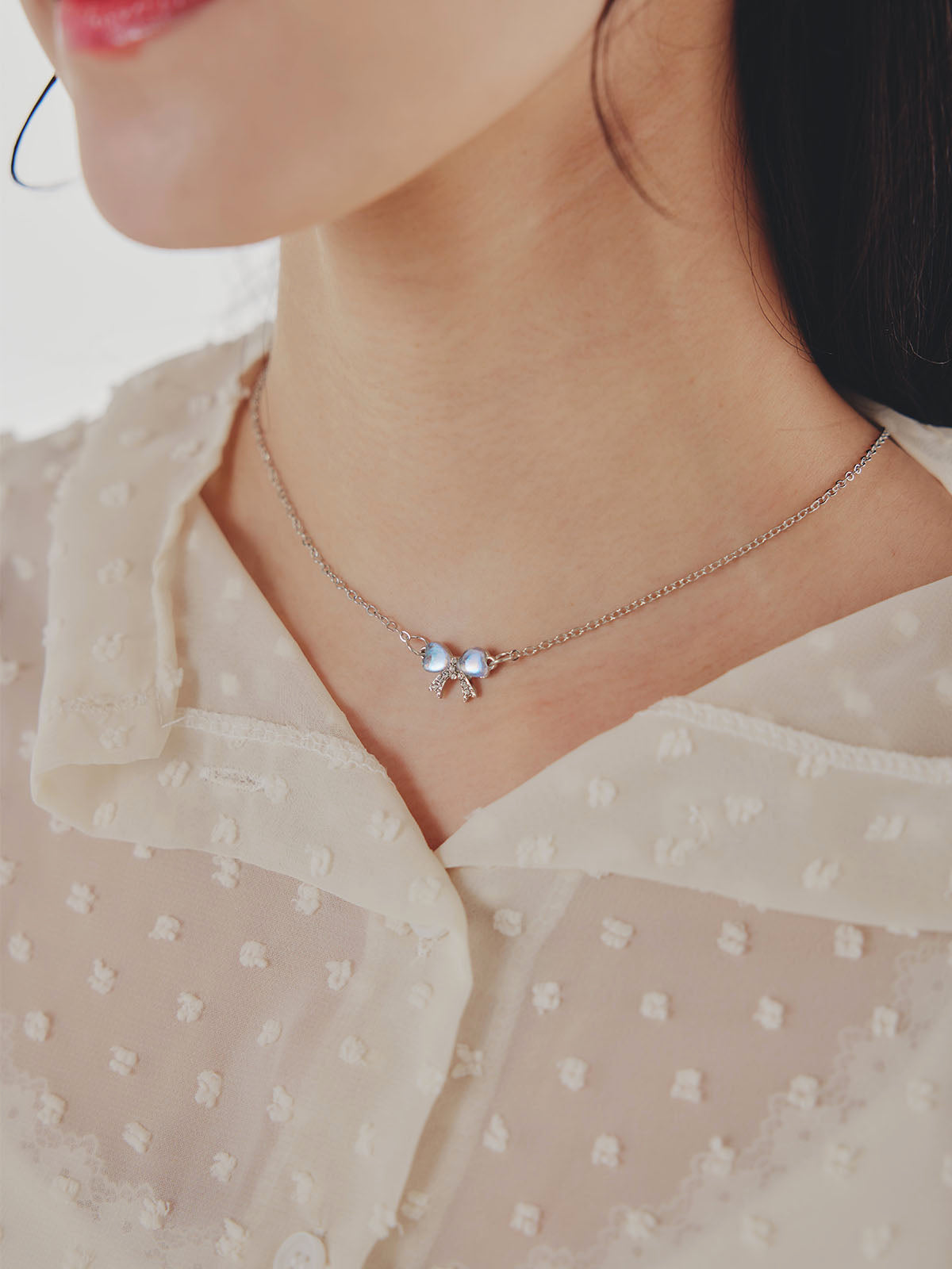 ribbon necklace アメジスト　＊お値下げ不可 Ribbon Necklace