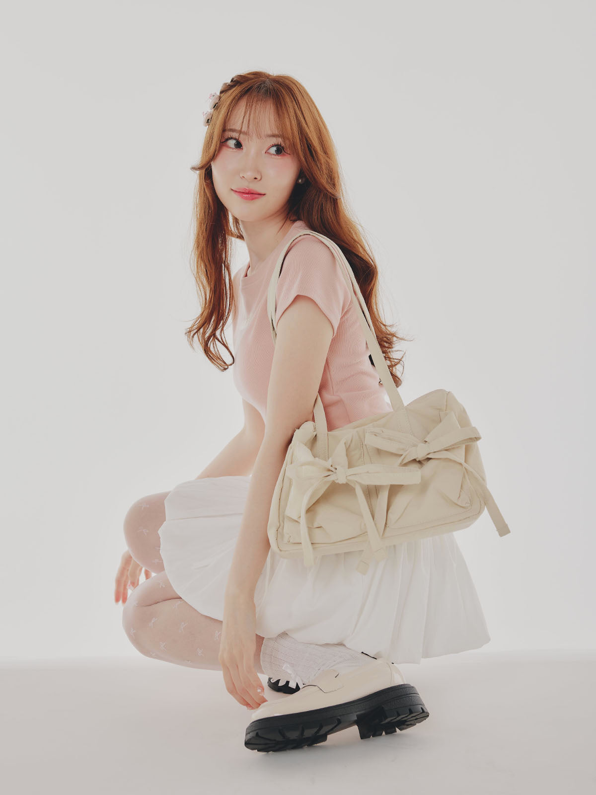 Nylon Ribbon Shoulder Bag