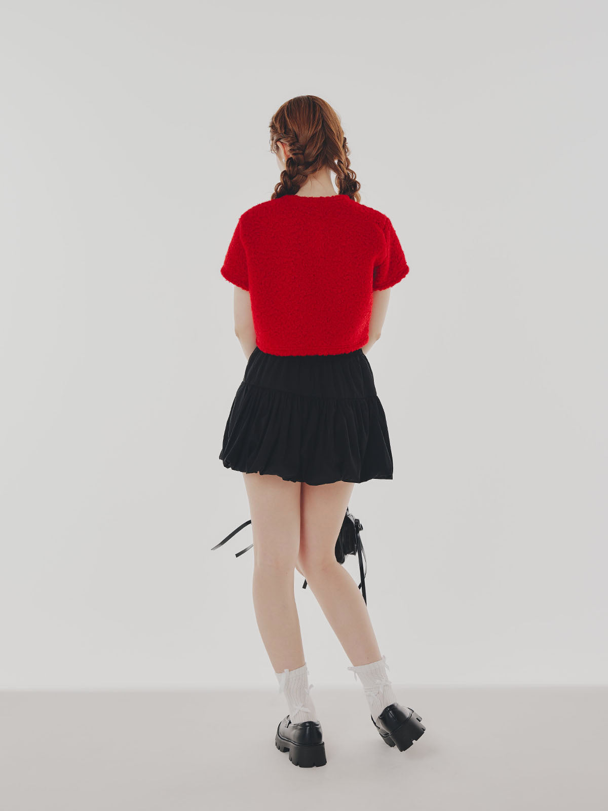 Red Short Sleeve Cardigan
