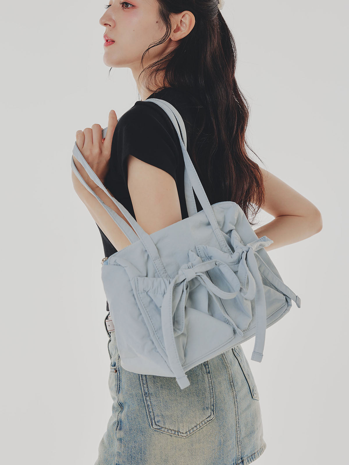 Nylon Ribbon Shoulder Bag