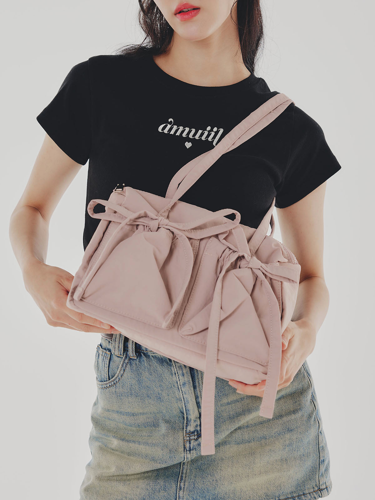 Nylon Ribbon Shoulder Bag