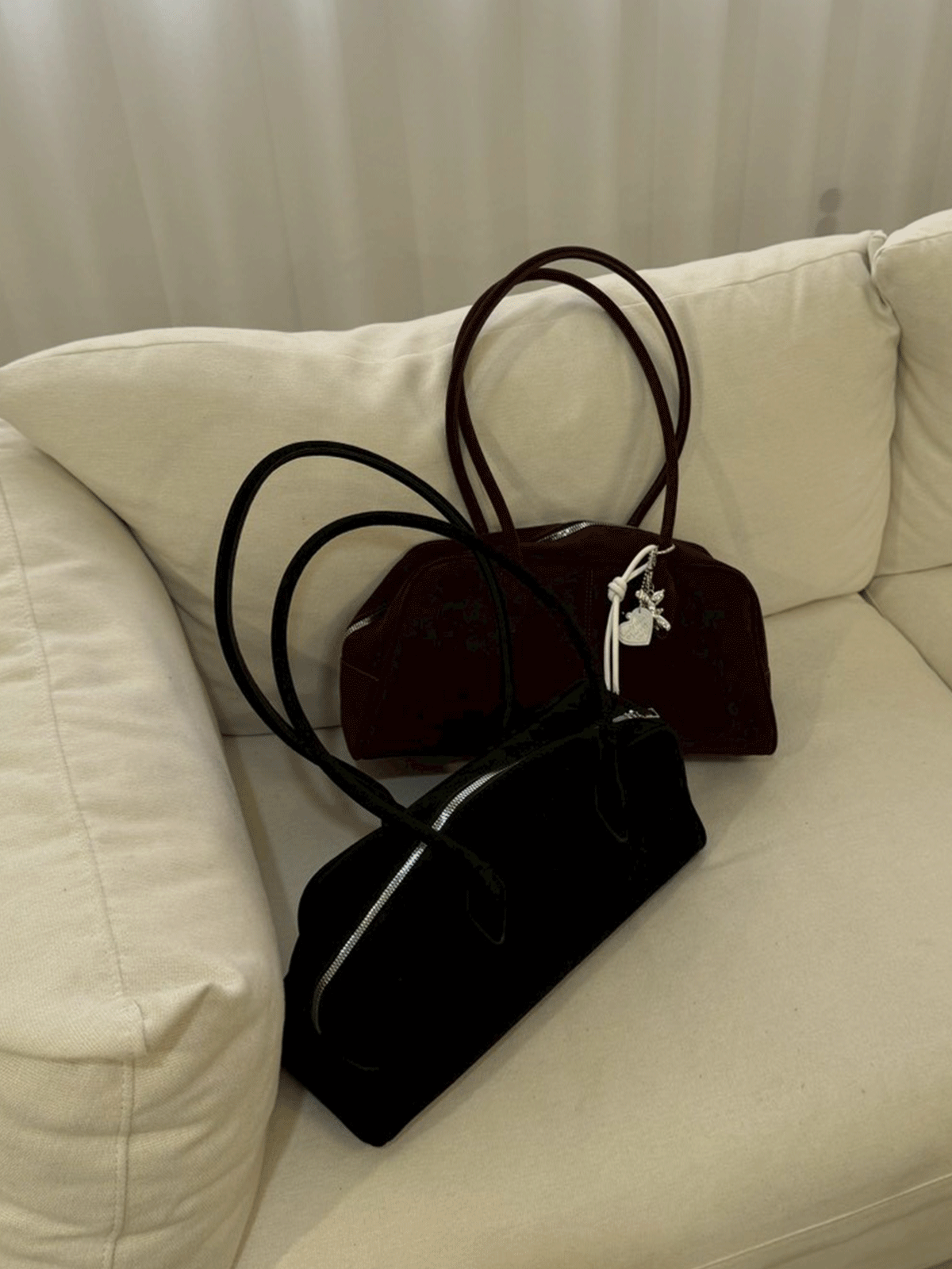 Mild Suede Bag & Puppy Charm Set